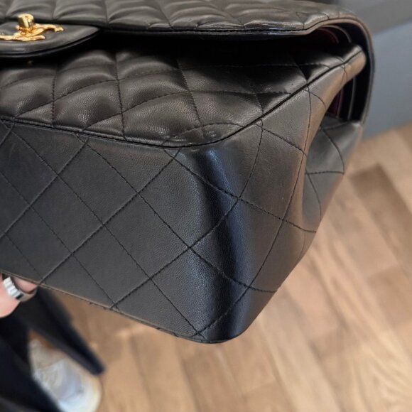 Chanel Black Lambskin GHW Jumbo Classic Double Flap Bag - Picture 13 of 16